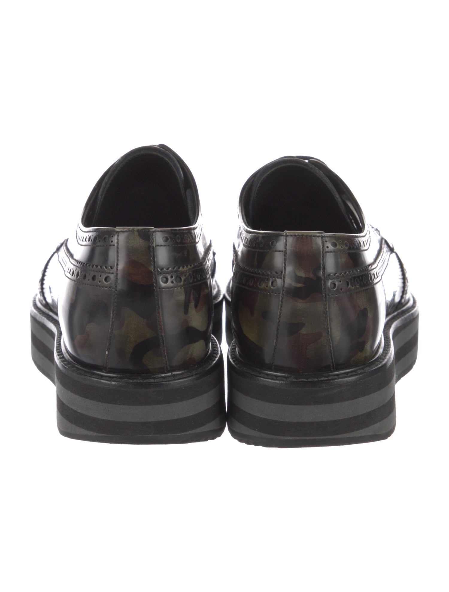 Prada Leather Printed Brogues